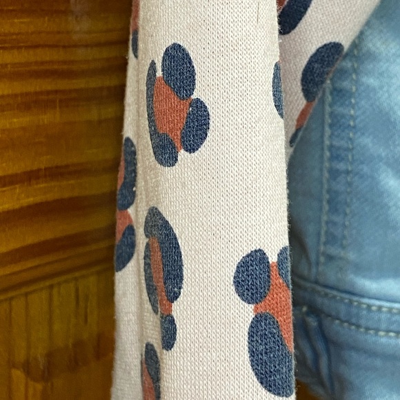 Cat & Jack Denim Coat Sz Small 6/6X Leopard Sleeve - Picture 7 of 13